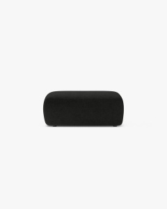 MODUL POUF KATE, NEGRU, 60X99 CM, TAPITAT CU TAPITERIE DIN TEXTIL BOUCLE BALOO, MICADONI