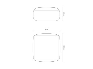 MODUL POUF PENTRU COLTAR CHRIS, 85X100, ALBASTRU PAL, CU TAPITERIE DIN TEXTIL STRUCTURAT LINS, MICADONI - Img 5