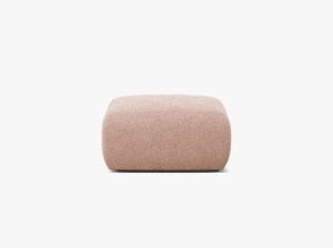 MODUL PUF CANAPEA MOLINO, 75X75, ROZ PUDRAT, CU TAPITERIE DIN TEXTIL BOUCLE BALOO, MICADONI