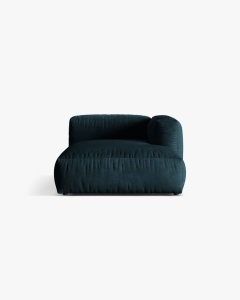 MODUL SEZLONG CANAPEA/COLTAR MARTINA, 130X176 CM, PE DREAPTA, ALBASTRU INCHIS, TAPITAT CU TAPITERIE DIN TEXTIL CATIFEA VOGUE, MICADONI