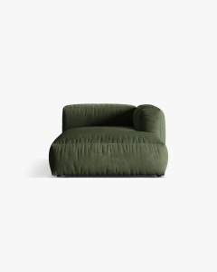 MODUL SEZLONG CANAPEA/COLTAR MARTINA, 130X176 CM, PE DREAPTA, VERDE, TAPITAT CU TAPITERIE DIN TEXTIL CATIFEA VOGUE, MICADONI