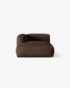 MODUL SEZLONG CANAPEA/COLTAR MARTINA, 130X176 CM, PE STANGA, CIOCOLATIU, TAPITAT CU TAPITERIE DIN TEXTIL CATIFEA VOGUE, MICADONI