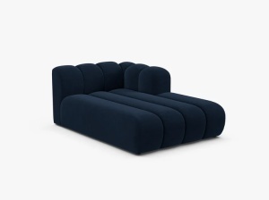 MODUL SEZLONG CANAPEA LUPIN, PE DREAPTA, ALBASTRU ROYAL, CU TAPITERIE DIN TEXTIL CATIFEA SALVADOR, MICADONI - Img 2