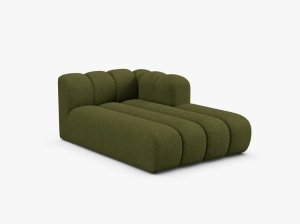 MODUL SEZLONG CANAPEA LUPIN, PE DREAPTA, VERDE MASLINIU INCHIS, CU TAPITERIE DIN TEXTIL BOUCLE BALOO, MICADONI - Img 2