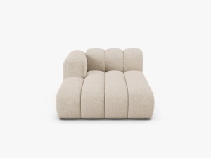 MODUL SEZLONG CANAPEA LUPIN, PE STANGA, BEJ, CU TAPITERIE DIN TEXTIL BOUCLE BALOO, MICADONI