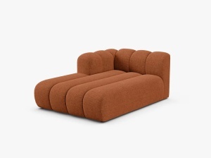 MODUL SEZLONG CANAPEA LUPIN, PE STANGA, CARAMIZIU, CU TAPITERIE DIN TEXTIL CHENILLE EDEN, MICADONI - Img 2