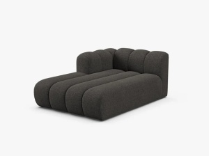 MODUL SEZLONG CANAPEA LUPIN, PE STANGA, GRI INCHIS, CU TAPITERIE DIN TEXTIL CHENILLE EDEN, MICADONI - Img 2