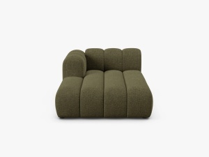 MODUL SEZLONG CANAPEA LUPIN, PE STANGA, VERDE, CU TAPITERIE DIN TEXTIL CHENILLE EDEN, MICADONI