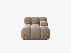 MODUL SEZLONG COLTAR BELLIS, PE DREAPTA, CAPPUCCINO, CU TAPITERIE DIN CATIFEA BLUVEL, MICADONI