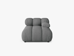 MODUL SEZLONG COLTAR BELLIS, PE DREAPTA, GRI, CU TAPITERIE DIN TEXTIL STRUCTURAT LBERTY, MICADONI