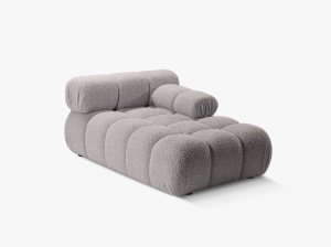 MODUL SEZLONG COLTAR BELLIS, PE DREAPTA, GRI DESCHIS, CU TAPITERIE DIN TEXTIL BOUCLE ROLF, MICADONI - Img 4
