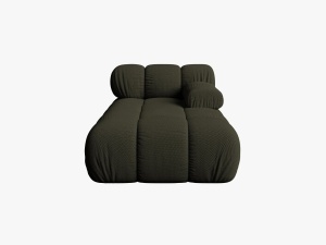 MODUL SEZLONG COLTAR BELLIS, PE DREAPTA, VERDE AMAZON, CU TAPITERIE DIN TEXTIL 3D, MICADONI