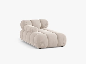 MODUL SEZLONG COLTAR BELLIS, PE STANGA, BEJ DESCHIS, CU TAPITERIE DIN CATIFEA VENUS, MICADONI - Img 2