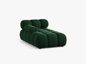 MODUL SEZLONG COLTAR BELLIS, PE STANGA, VERDE SMARALD, CU TAPITERIE DIN CATIFEA BLUVEL, MICADONI - Img 2