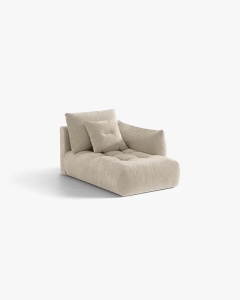 MODUL SEZLONG COLTAR BLOOM, PE DREAPTA, BEJ DESCHIS, 95X97 CM, CU TAPITERIE DIN TEXTIL STRUCTURAT WIND, MICADONI - Img 2