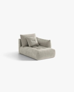 MODUL SEZLONG COLTAR BLOOM, PE DREAPTA, GRI DESCHIS, 95X97 CM, CU TAPITERIE DIN TEXTIL STRUCTURAT WIND, MICADONI - Img 2