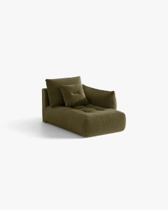MODUL SEZLONG COLTAR BLOOM, PE DREPTA, VERDE DESCHIS, 95X97 CM, CU TAPITERIE DIN TEXTIL CATIFEA CASINO, MICADONI - Img 2