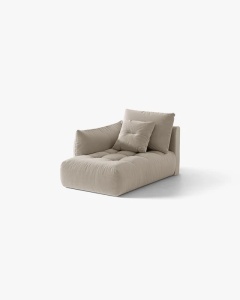 MODUL SEZLONG COLTAR BLOOM, PE STANGA, BEJ DESCHIS, 95X97 CM, CU TAPITERIE DIN TEXTIL CATIFEA CASINO, MICADONI - Img 2