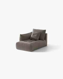MODUL SEZLONG COLTAR BLOOM, PE STANGA, GRI, 95X97 CM, CU TAPITERIE DIN TEXTIL CATIFEA CASINO, MICADONI - Img 2