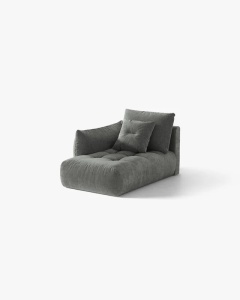 MODUL SEZLONG COLTAR BLOOM, PE STANGA, GRI INCHIS, 95X97 CM, CU TAPITERIE DIN TEXTIL STRUCTURAT WIND, MICADONI - Img 2