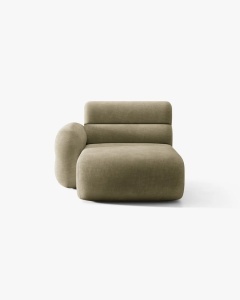 MODUL SEZLONG COLTAR NEO, PE STANGA, VERDE MASLINIU DESCHIS, 110X165 CM, TAPITAT CU TAPITERIE DIN TEXTIL CHENILLE GOLD, MICADONI