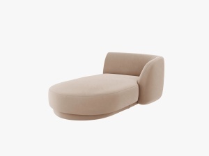MODUL SEZLONG MILEY, PE DREAPTA, CAPPUCCINO, CU TAPITERIE DIN CATIFEAA BLUVEL, MICADONI
