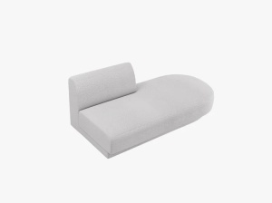 MODUL SEZLONG MILEY, PE DREAPTA, GRI DESCHIS, CU TAPITERIE DIN TEXTIL BOUCLE BALOO, MICADONI - Img 2