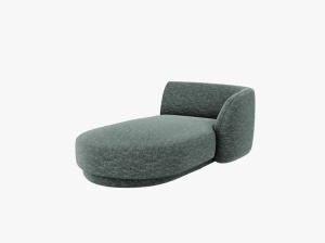 MODUL SEZLONG MILEY, PE DREAPTA, VERDE BENZINA, CU TAPITERIE DIN TEXTIL CHENILLE HAGA - Img 2