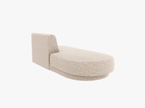 MODUL SEZLONG MILEY, PE STANGA, BEJ, CU TAPITERIE DIN TEXTIL CHENILLE HAGA, MICADONI - Img 2