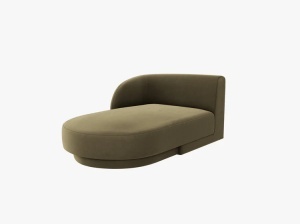 MODUL SEZZLONG MILEY, PE STANGA, VERDE MASLINIU INCHIS, CU TAPITERIE DIN CATIFEA BLUVEL, MICADONI - Img 2