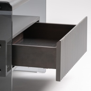 NOPTIERA MODERNA MEYLAN 50CM, REALIZATA DIN LEMN, MDF SI STICLA, CULOARE GRI FUMURIU, REALIZATA MANUAL - Img 6