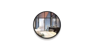 OGLINDA BAIE REA LOFT JZ-01, 39CM, NEGRU, DIN STICLA SI METAL, CALITATE SUPERIOARA - Img 8