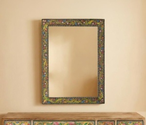 OGLINDA DECORATIVA, ARTIM 100CM, DIN LEMN DE MANGO, MDF SI STICLA, REALIZATA MANUAL, ARTIM GROUP SELECTION - Img 2