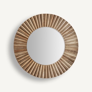 OGLINDA DECORATIVA WISHPER 122CM, REALIZATA DIN LEMN DE MANGO/MDF SI OGLINDA, CULOARE AURIU ANTICHIZAT/MARO, REALIZATA MANUAL