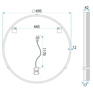 OGLINDA PENTRU BAIE, CU LED, BL805, 70CM, CALITATE SUPERIOARA - Img 8