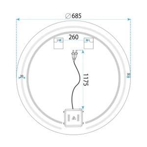 OGLINDA PENTRU BAIE, CU LED, MODERN 70 CM, CALITATE SUPERIOARA - Img 8