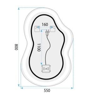 OGLINDA PENTRU BAIE, CU LED, UNO, 80X55CM, CALITATE SUPERIOARA - Img 6