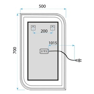 OGLINDA PENTRU BAIE, CU LED ZONE 70X50CM, AURIU PERIAT, CALITATE SUPERIOARA - Img 6