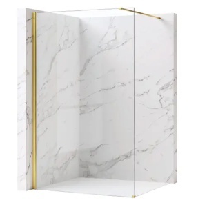 PARAVAN DE DUS FLEXI 90, AURIU/TRANSPARENT, CALITATE SUPERIOARA - Img 2