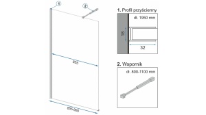 PARAVAN DE DUS REA AERO OMBRE, 90CM, NEGRU/NEGRU, DIN STICLA, CALITATE SUPERIOARA - Img 5