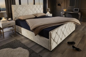 PAT CU SPATIU DE DEPOZITARE, ELYSIUM 180X 200CM, MATERIAL TEXTIL FOARTE FIN(CATIFEA), CULOARE SAMPANIE, ARTIM GROUP SELECTION