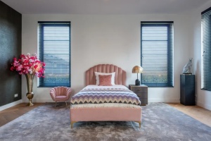 PAT DORMITOR BELMOND, 120 CM, ROZ, TAPITERIE DIN CATIFEA, RICHMOND INTERIORS - Img 2