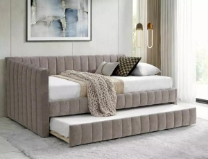 PAT EXTENSIBIL STIL ALFIE, 120 CM, BEJ RAVEN 30, TAPITERIE DIN TEXTIL RAVEN, STIL MODERN
