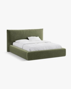 PAT KAELLE, 200X200 CM, VERDE, CU SOMIERA RABATABILA, TAPITAT CU TAPITERIE DIN TEXTIL CHENILLE PERFECT HARMONY, MICADONI