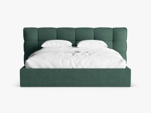 PAT TAPITAT ERIC, 180X200, VERDE, CU TAPITERIE DIN TEXTIL BOUCLE SICURO, MICADONI - Img 2