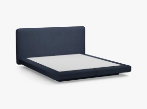 PAT TAPITAT LINEA, 140X200, ALBASTRU INCHIS, CU TAPITERIE DIN TEXTIL BOUCLE BALOO, MICADONI - Img 3