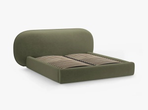 PAT TAPITAT, OVALO, 200x200, VERDE, SOMIERA RABATABILA, CU TAPITERIE DIN TEXTIL CHENILLE PERFECT HARMONY, MICADONI - Img 3