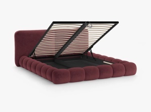 PAT TAPITAT SOLANGE, 200X200, CIRES, SOMIERA RABATABILA, CU TAPITERIE DIN TEXTIL CHENILLE PERFECT HARMONY, MICADONI - Img 4