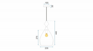 PENDUL AMBER APP432-1CP, 23.5X27.5 cm, CHIHILIMBAR, DIN STICLA SI METAL, STIL MODERN, TU - Img 7