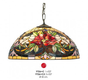 PENDUL DEOSEBIT TIFFANY, COD YT26+C1, DIN METAL SI STICLA